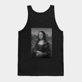 Monna Lisa Skull Interactive Magenta&Green Filter T-Shirt #2 By Red&Blue Tank Top